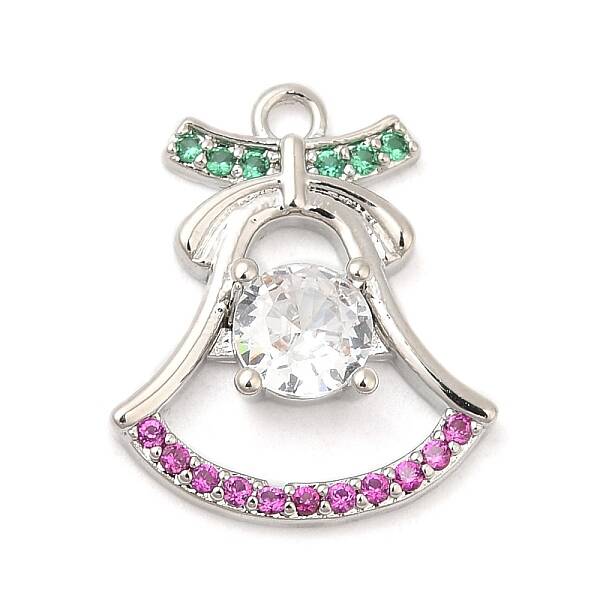 Rack Plating Brass Pave Cubic Zirconia Pendants