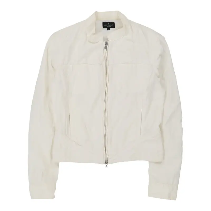 Trussardi Jeans Jacket - Small White Cotton | Size: small