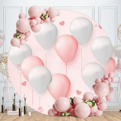 Aperturee Balloons Theme Happy Birthday Circle Backdrop