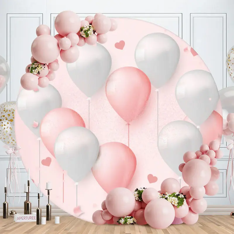 Aperturee Balloons Theme Happy Birthday Circle Backdrop