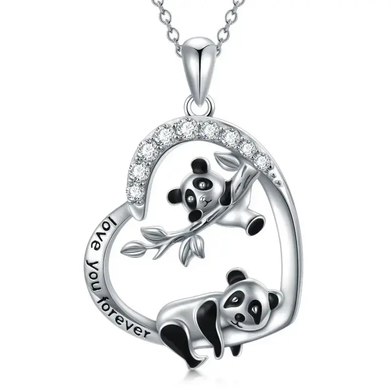 Sterling Silver Panda Pendant Necklace