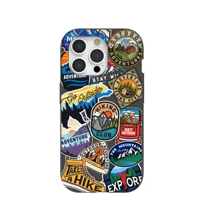Black Trail Stickers iPhone 15 Pro Case