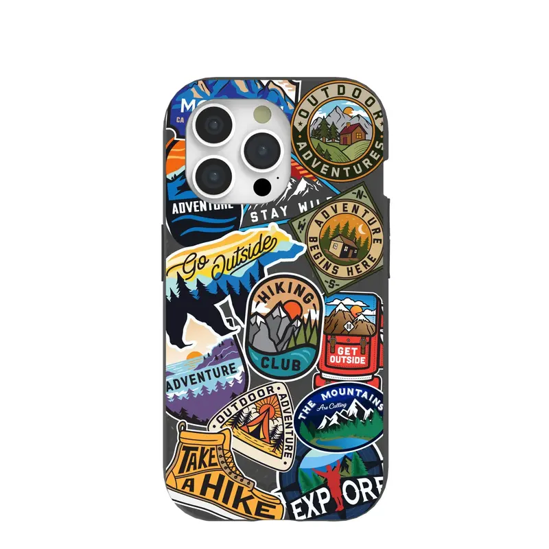 Black Trail Stickers iPhone 15 Pro Case
