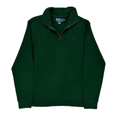 Polo By Ralph Lauren 1/4 Zip - Medium Green Cotton