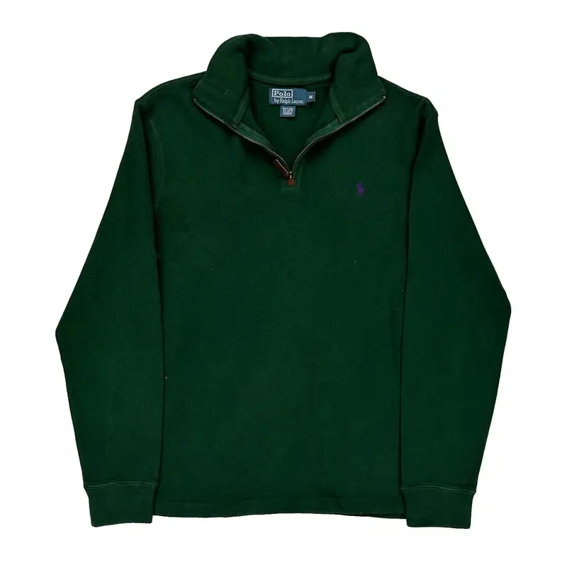 Polo By Ralph Lauren 1/4 Zip - Medium Green Cotton
