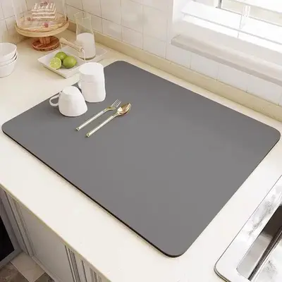 Absorbent Dish Drying Mat, 1/2 Counts Modern Simple Kitchen Drip Mat, Coffee Table Mat