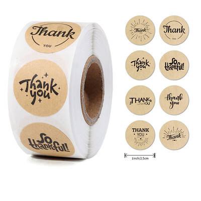 Self-Adhesive Paper Thank You Roll Stickers
