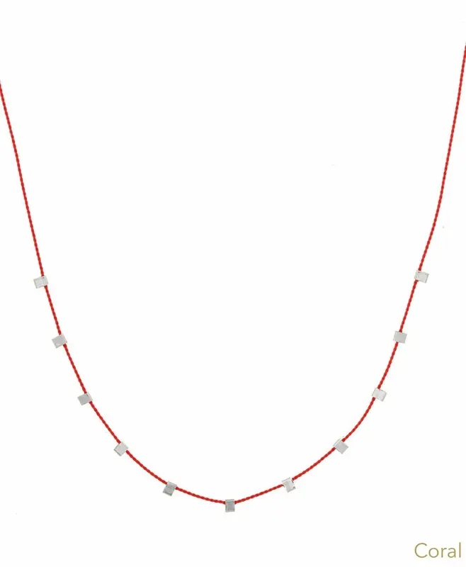 Hilo Necklace | Metal Color: Silver | Color: Coral