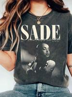 Women's Vintage Sade Graphic Print Round Neck Tee, Fashion Casual Short Sleeve T-shirt for Daily Wear, Ladies Summer Clothes,...
