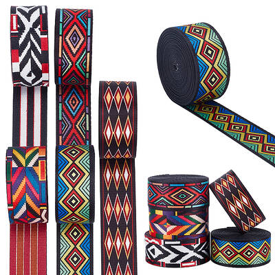 25 Yards 5 Styles Double-Sided Printed Rhombus Polyester Ribbon