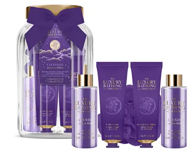 The Luxury Bathing Company Set Regalo Per La Cura Del Corpo In Barattolo Di Vetro Lavanda 5 Pezzi