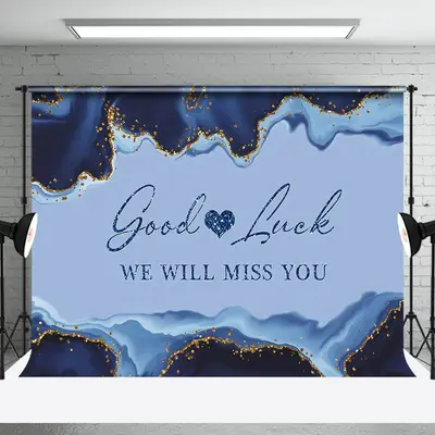 Aperturee Marbled Good Luck We Will Miss You Farewell Backdrop | Party Curtain Backdrop | Custom Backdrop For Party | Party B...