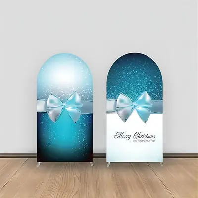 Aperturee Cyan Bow Knot Christmas Bouble Arch Backdrop Kit | Custom Chiara Arched Covers | Circle Arch Backdrop Diy | Wedding...