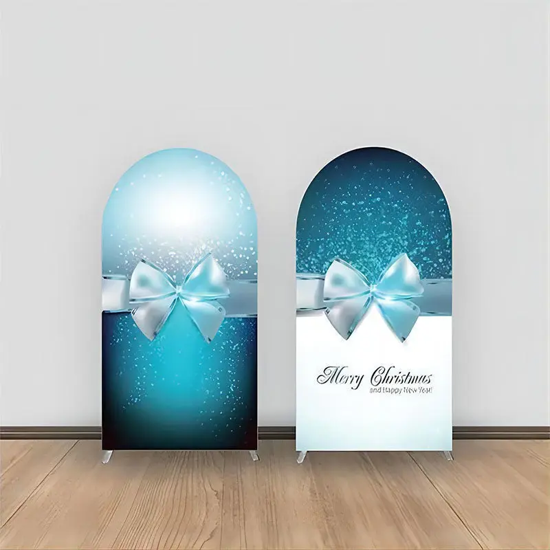 Aperturee Cyan Bow Knot Christmas Bouble Arch Backdrop Kit | Custom Chiara Arched Covers | Circle Arch Backdrop Diy | Wedding...