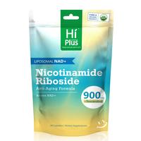 HiPlus NAD+ Supplement for Skin Aging Support, Energy, and Focus - 500mg with Resveratrol Liposomal Nicotinamide Riboside 80 ...