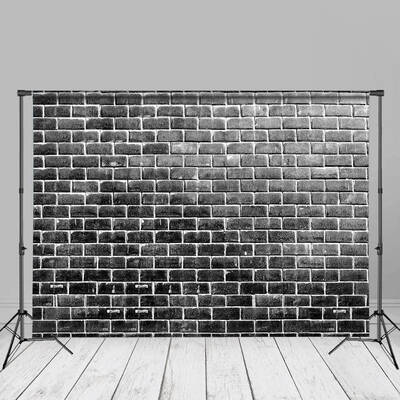 Vintage Grunge Black White Brick Photo Background - Aperturee