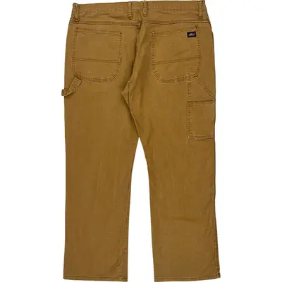Dickies Work Pants - 38W 29L - Brown Cotton Blend
