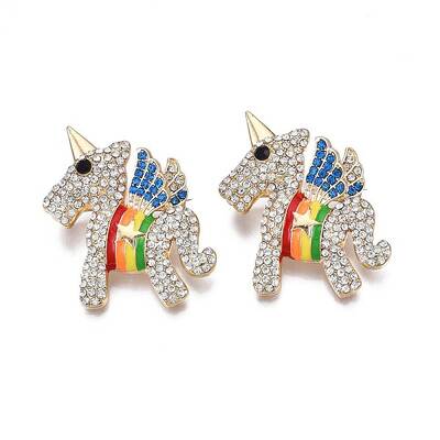 Unicorn Enamel Pin with Rhinestone