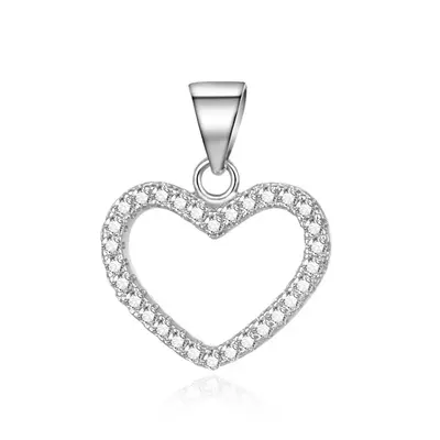 Agato Delicate Silver Pendant with Zirconia Heart AGH743