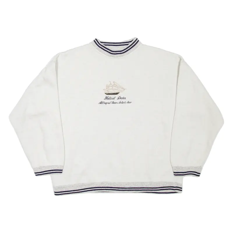 NAUTICAL DEVICE Ship Mens Sweatshirt Grey 90s L