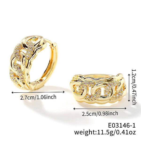 Trendy Geometric Brass Hoop Earrings