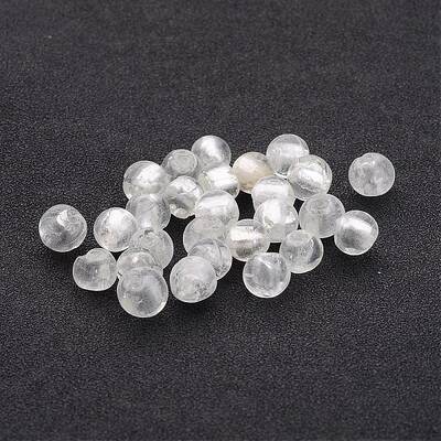 Handmade Silver Foil Glass Beads