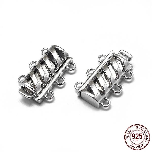 Rhodium Plated 925 Sterling Silver Box Clasps