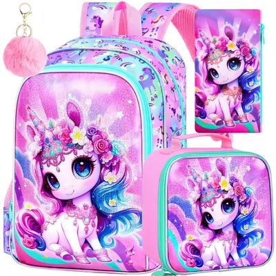 Unicorn Backpack for Girls, 16\