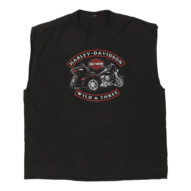 Portland, Maine Harley Davidson Graphic Vest - 2XL Black Cotton
