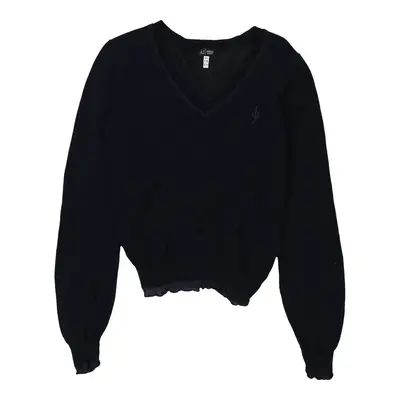 Armani Jeans V-neck Jumper - Medium Navy Wool Blend | Size: medium