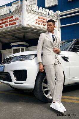 Stacy Adams Men's 3-Piece Hybrid Glen Check Suit