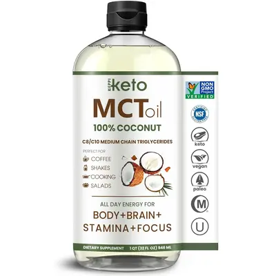 Keppi MCT Oil - From 100% Coconuts - Flavorless C8 and C10, Non-GMO, Certified Gluten-Free, Palm Oil Free, Vegan, Kosher, Hal...