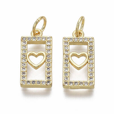 Brass Micro Pave Clear Cubic Zirconia Pendants