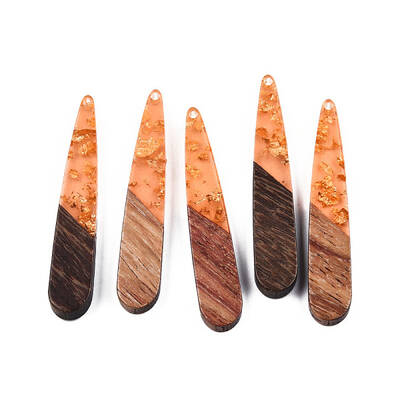 Transparent Resin & Walnut Wood Pendants