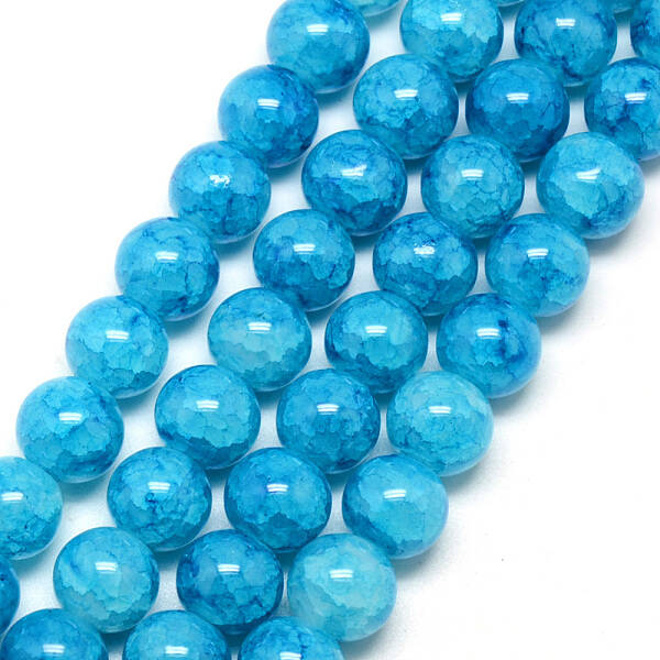 Baking Painted Crackle Glass Bead Strands