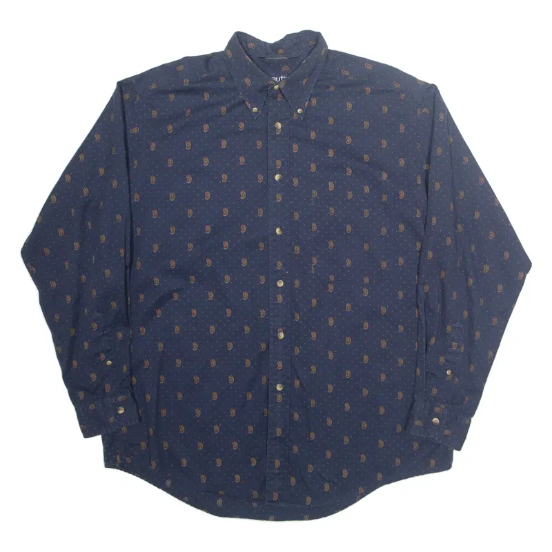 NAUTICA Mens Shirt Blue Paisley Long Sleeve L