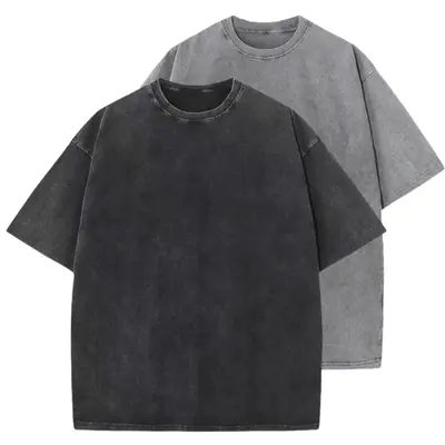 Echoepic Oversized T-Shirts Men&Women Unisex Heavyweight(280g) Cotton Loose-Fit Underwear Basic Mineral Wash Oversized Top St...