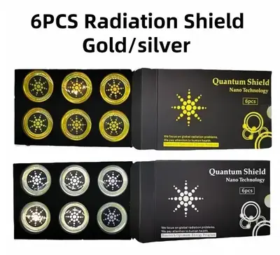 EMF Mitigation Anti-Radiation Stickers for Phone, Airpods, Fridge & Laptop - Gold/Silver EMF Reduction for Smartphones, Cases...