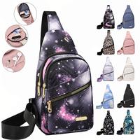 Large Capacity Chest Bag for Women - Adjustable Embroidered Crossbody Bag with Zipper Closure, Polyester Lining, Foldable, an...