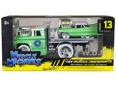 1966 Chevrolet C60 Flatbed Truck Green Metallic with White Top \