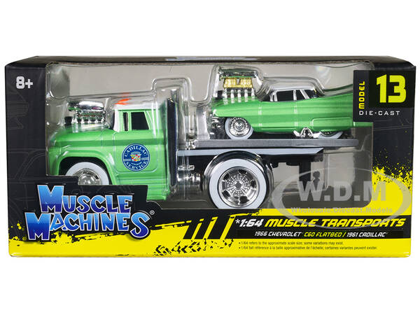 1966 Chevrolet C60 Flatbed Truck Green Metallic with White Top \