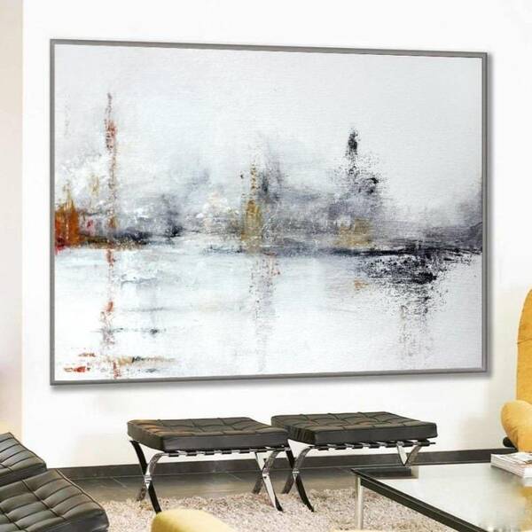 White Abstract Painting Black Painting Texture Art Original Abstract Painting On Canvas | TOWN SQUARE