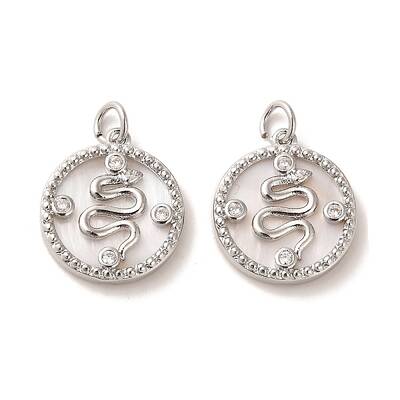 Brass Micro Pave Cubic Zirconia Pendants