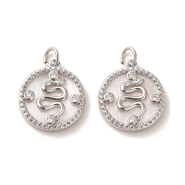 Brass Micro Pave Cubic Zirconia Pendants