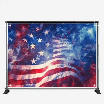 Fluttering American Flag Independence Day Backdrop - Aperturee