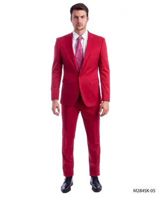 Tazio Men's 2pc Skinny-Fit Suit - Bold Colors