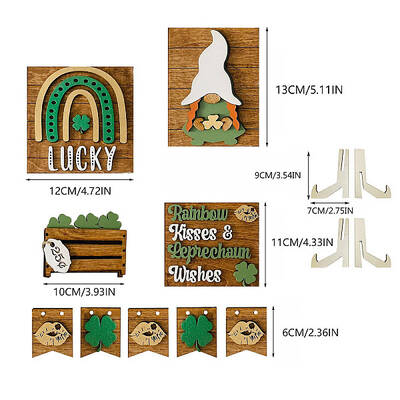 Saint Patrick's Day Wood Tiered Tray Decor Sets