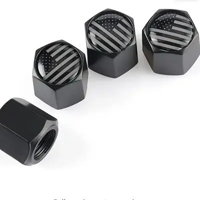 American Flag Pattern Car Tire Valve Cap, Anti-rust & Sealing Universal Valve Cap, Suitable for Car, Bicycle, Truck & Motorcy...