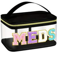 Letter Pattern Makeup Bag, 1 Count Large Capacity Travel Organizer with Zipper, Makeup Organizer Pouch, Travel Cosmetic Bags,...