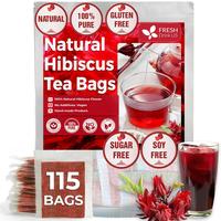 FreshDrinkUS Premium Hibiscus Flowers Tea Bags, 100% Natural, Pure from Hibiscus Flowers. Loose Flower Hibiscus Herbal Tea. H...